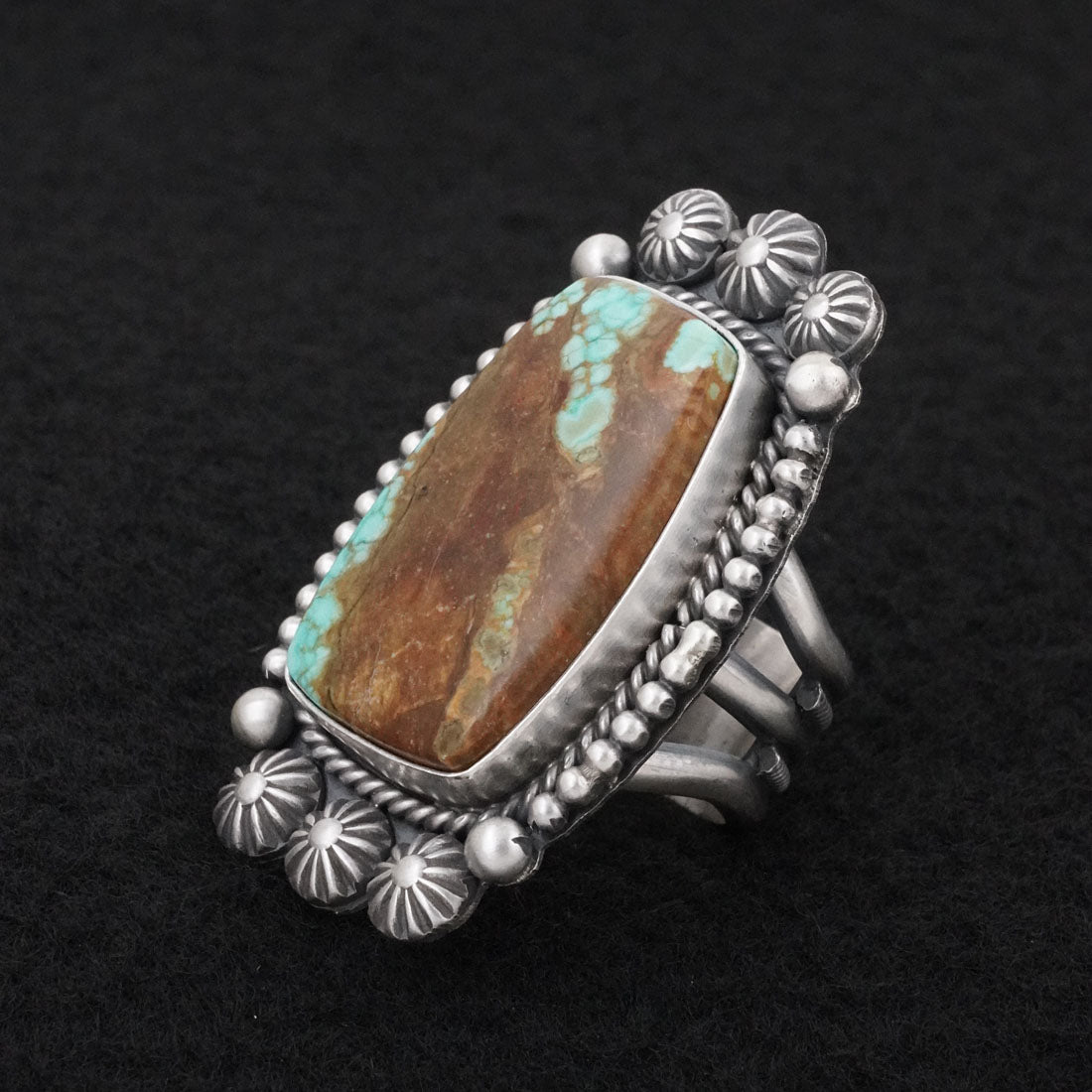 Michael Calladitto Turquoise & Sterling Silver Ring Size 7.5