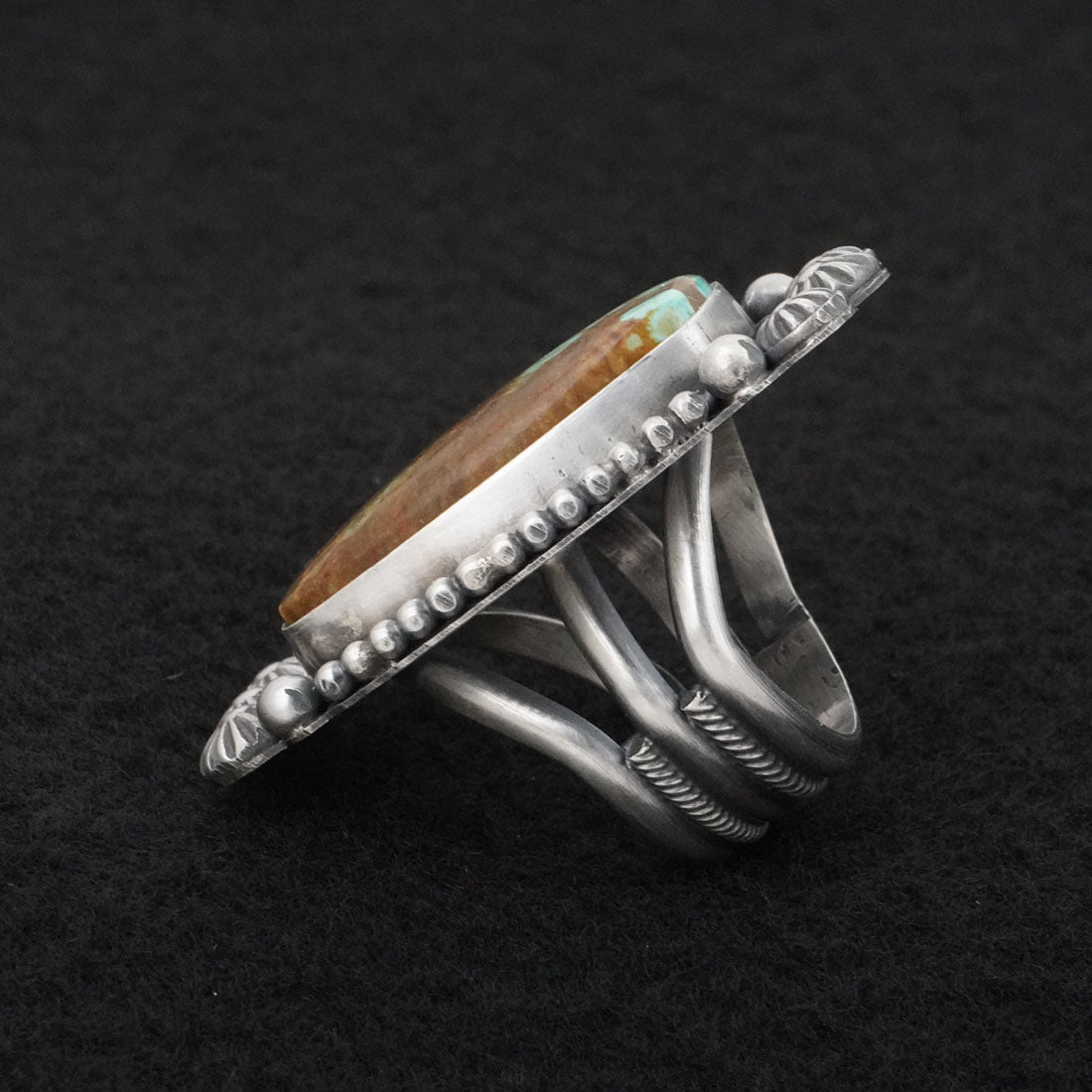 Michael Calladitto Turquoise & Sterling Silver Ring Size 7.5