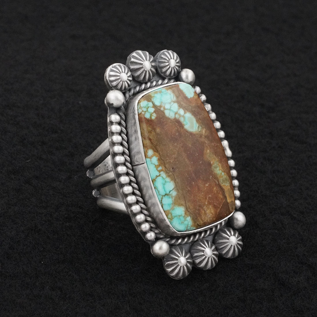 Michael Calladitto Turquoise & Sterling Silver Ring Size 7.5