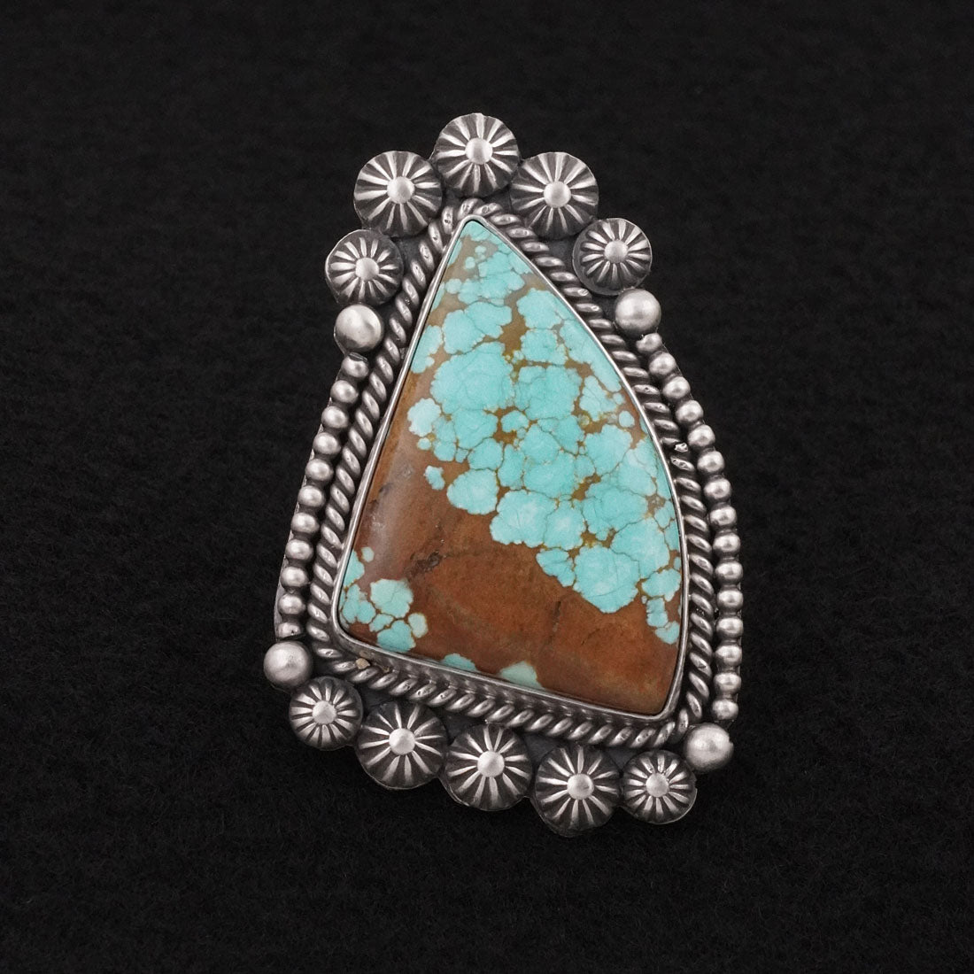 Michael Calladitto Turquoise & Sterling Silver Ring Size 7.5