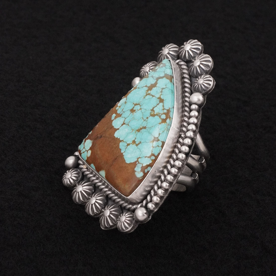 Michael Calladitto Turquoise & Sterling Silver Ring Size 7.5