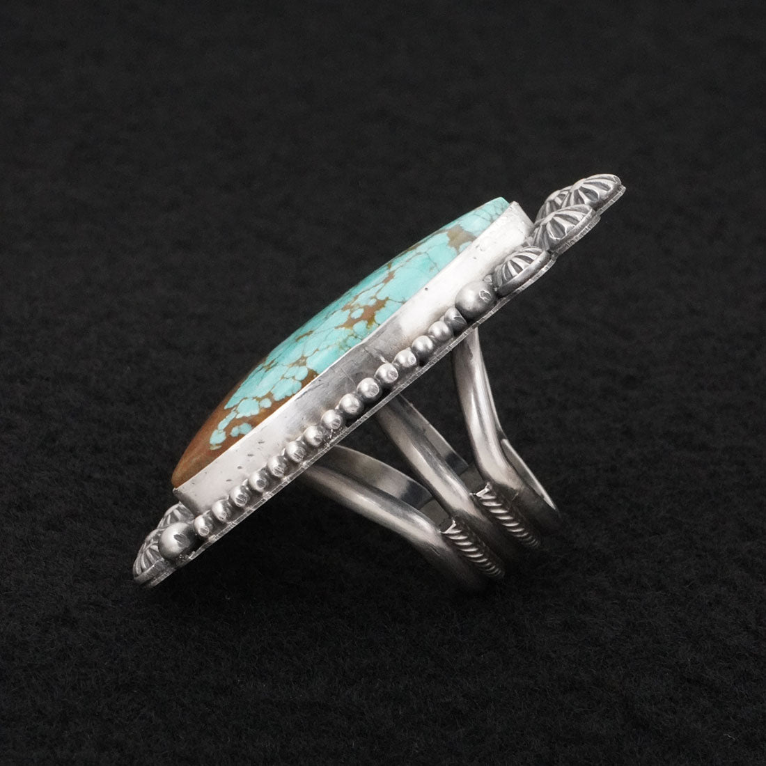 Michael Calladitto Turquoise & Sterling Silver Ring Size 7.5