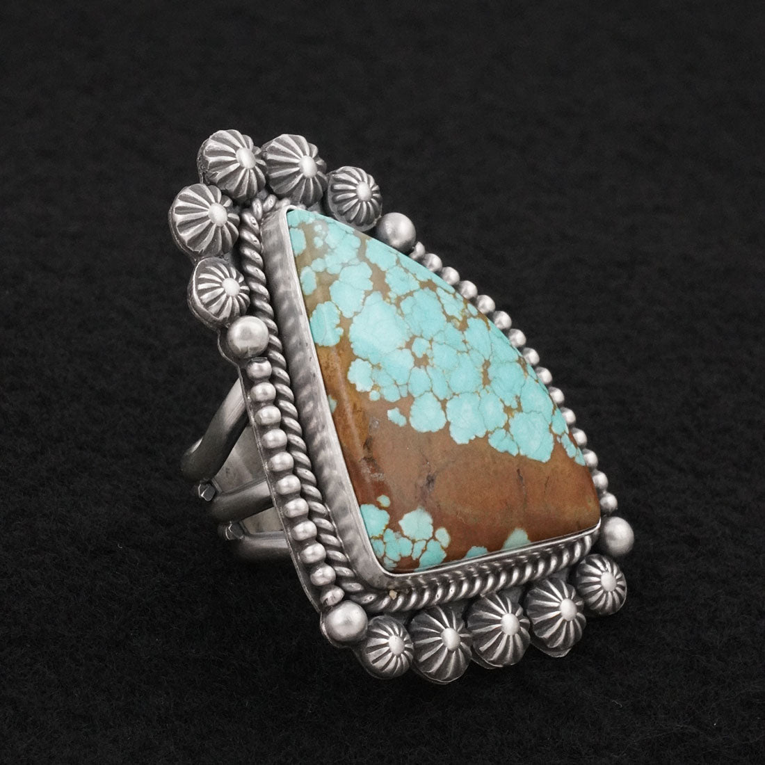 Michael Calladitto Turquoise & Sterling Silver Ring Size 7.5