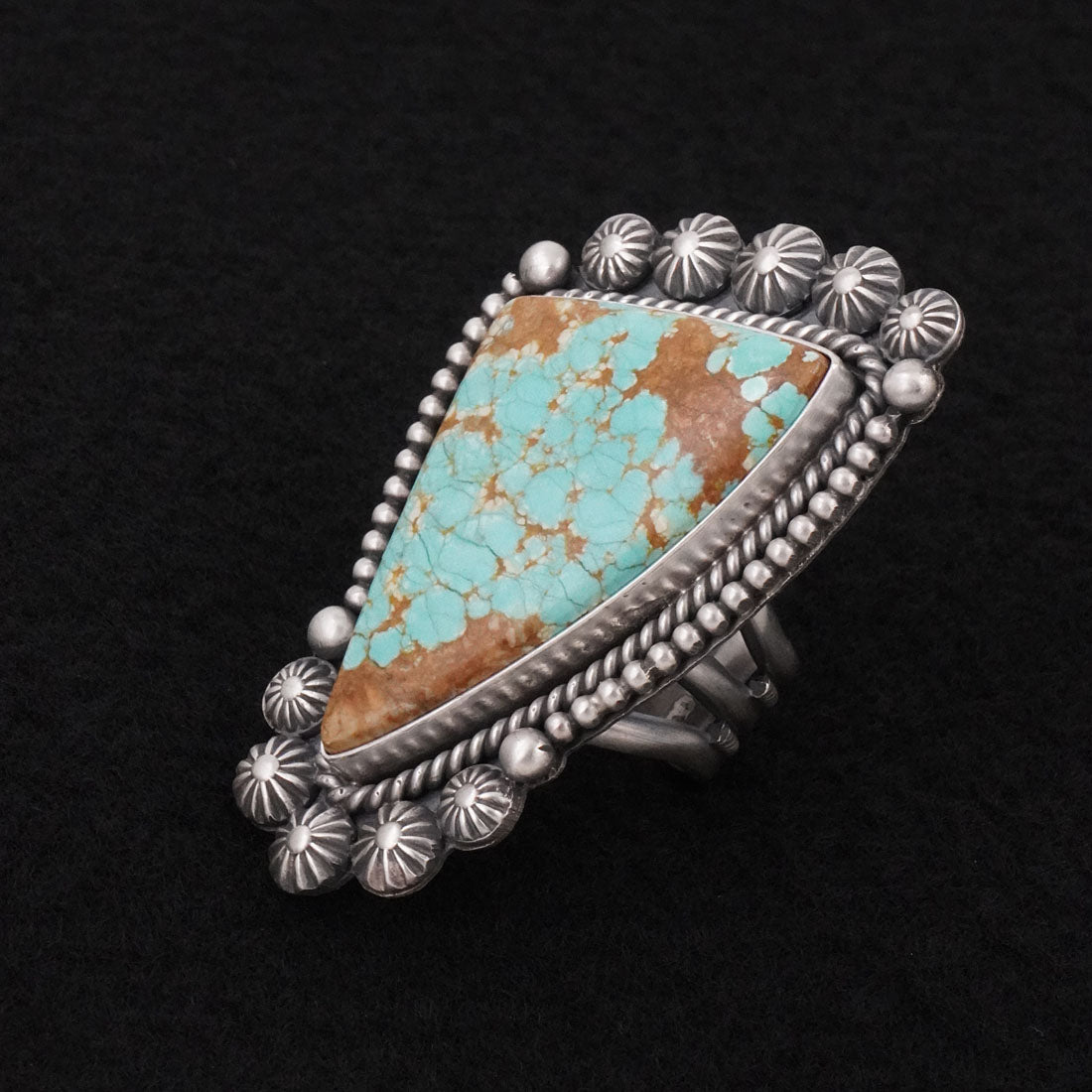 Michael Calladitto Turquoise & Sterling Silver Ring Size 8