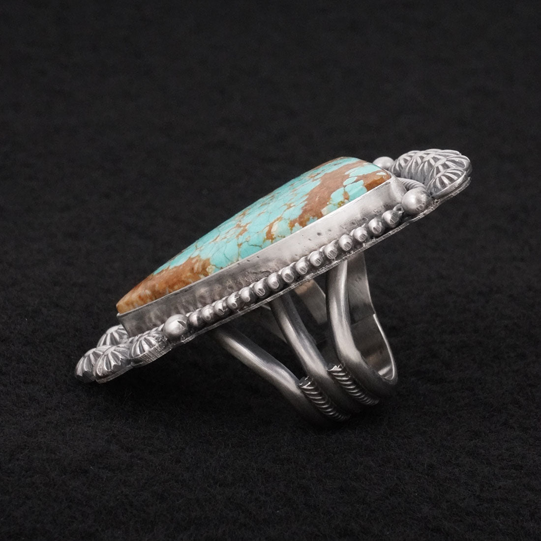 Michael Calladitto Turquoise & Sterling Silver Ring Size 8