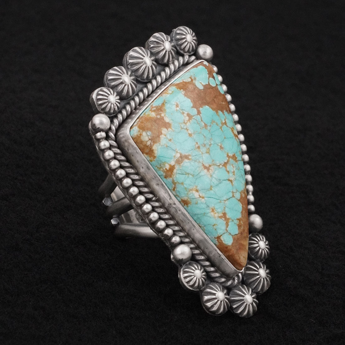 Michael Calladitto Turquoise & Sterling Silver Ring Size 8