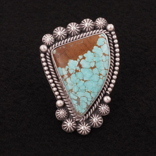 Michael Calladitto Turquoise & Sterling Silver Ring Size 8