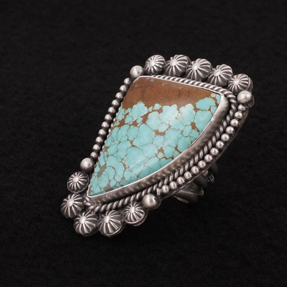 Michael Calladitto Turquoise & Sterling Silver Ring Size 8
