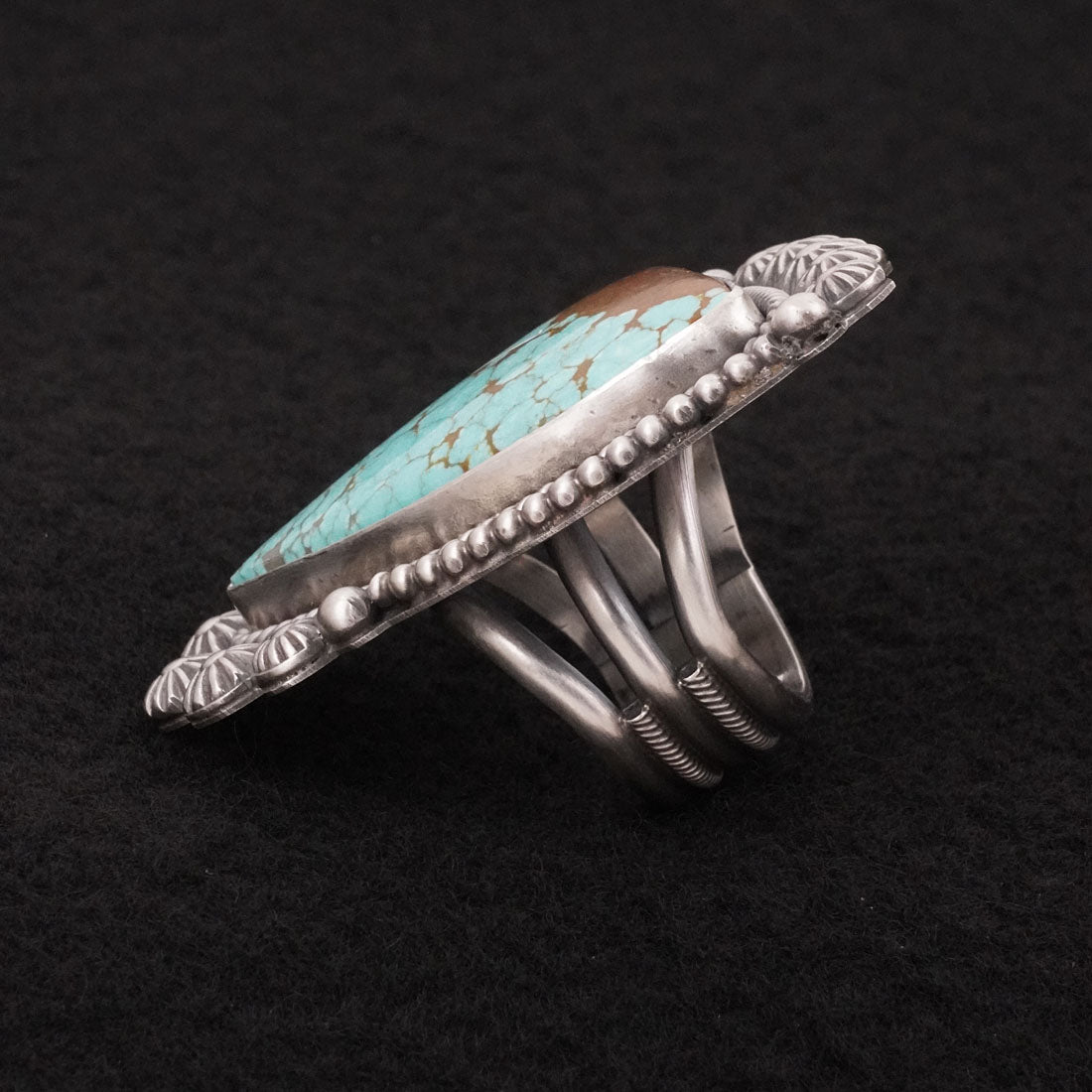 Michael Calladitto Turquoise & Sterling Silver Ring Size 8