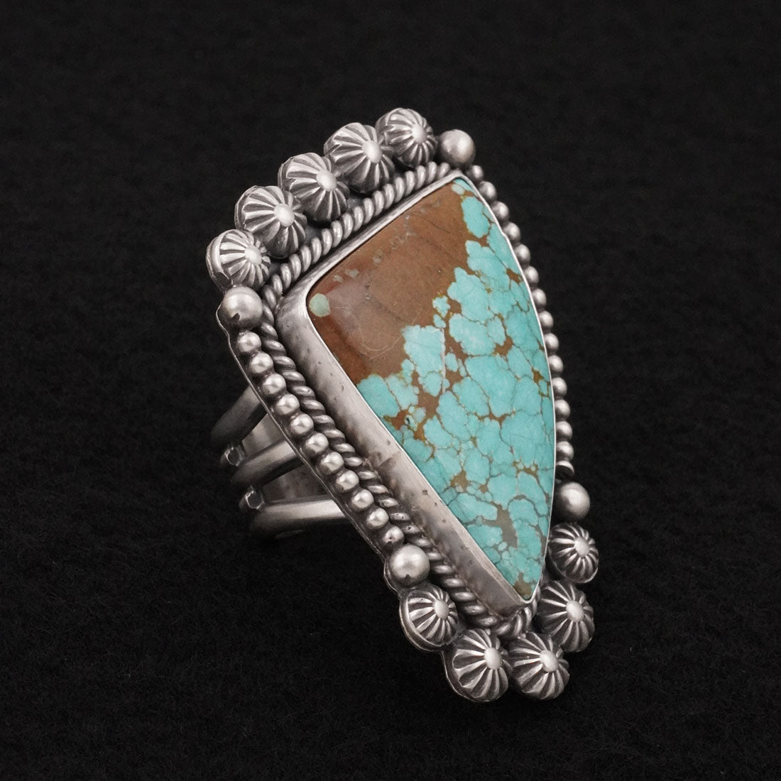 Michael Calladitto Turquoise & Sterling Silver Ring Size 8