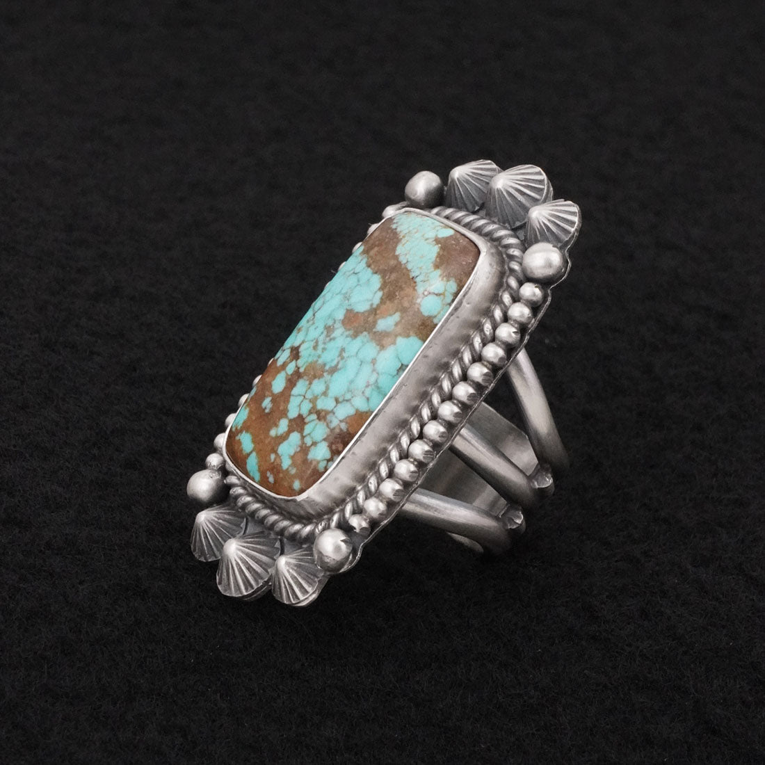 Michael Calladitto Turquoise & Sterling Silver Ring Size 7.5