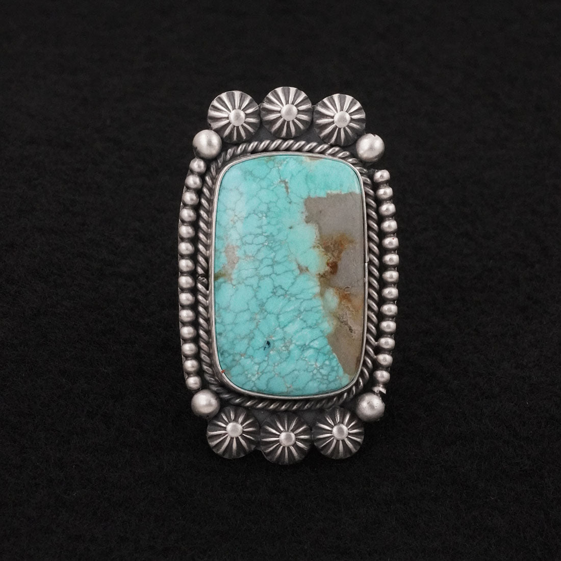 Michael Calladitto Turquoise & Sterling Silver Ring Size 7.5