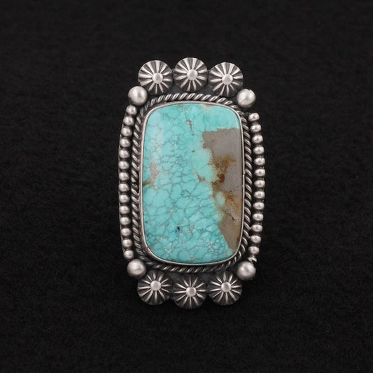 Michael Calladitto Turquoise & Sterling Silver Ring Size 7.5