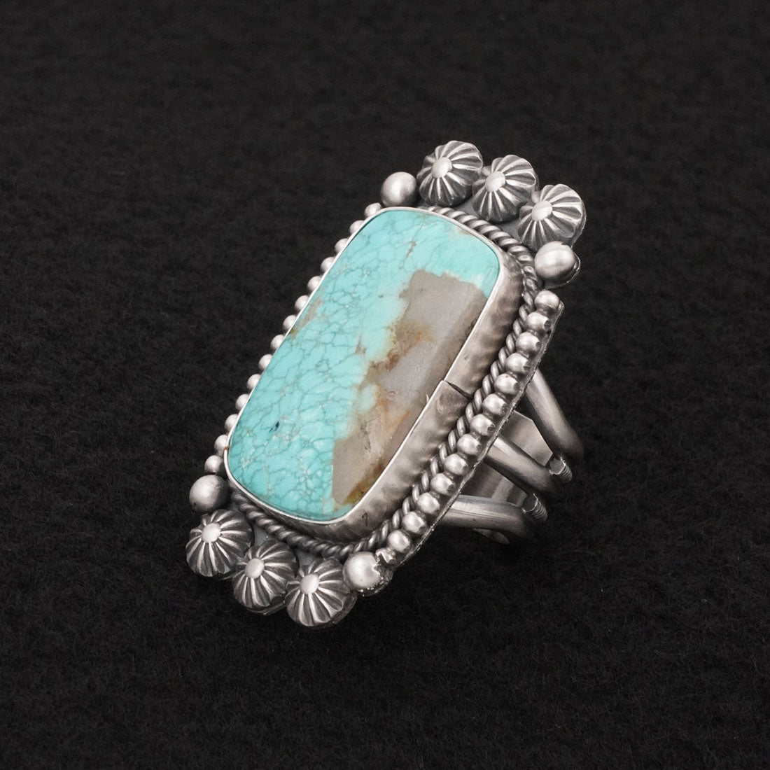 Michael Calladitto Turquoise & Sterling Silver Ring Size 7.5