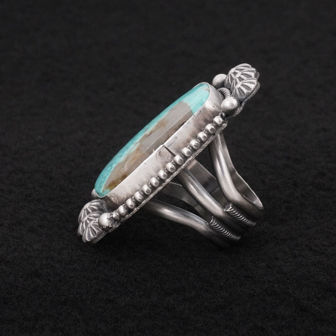 Michael Calladitto Turquoise & Sterling Silver Ring Size 7.5