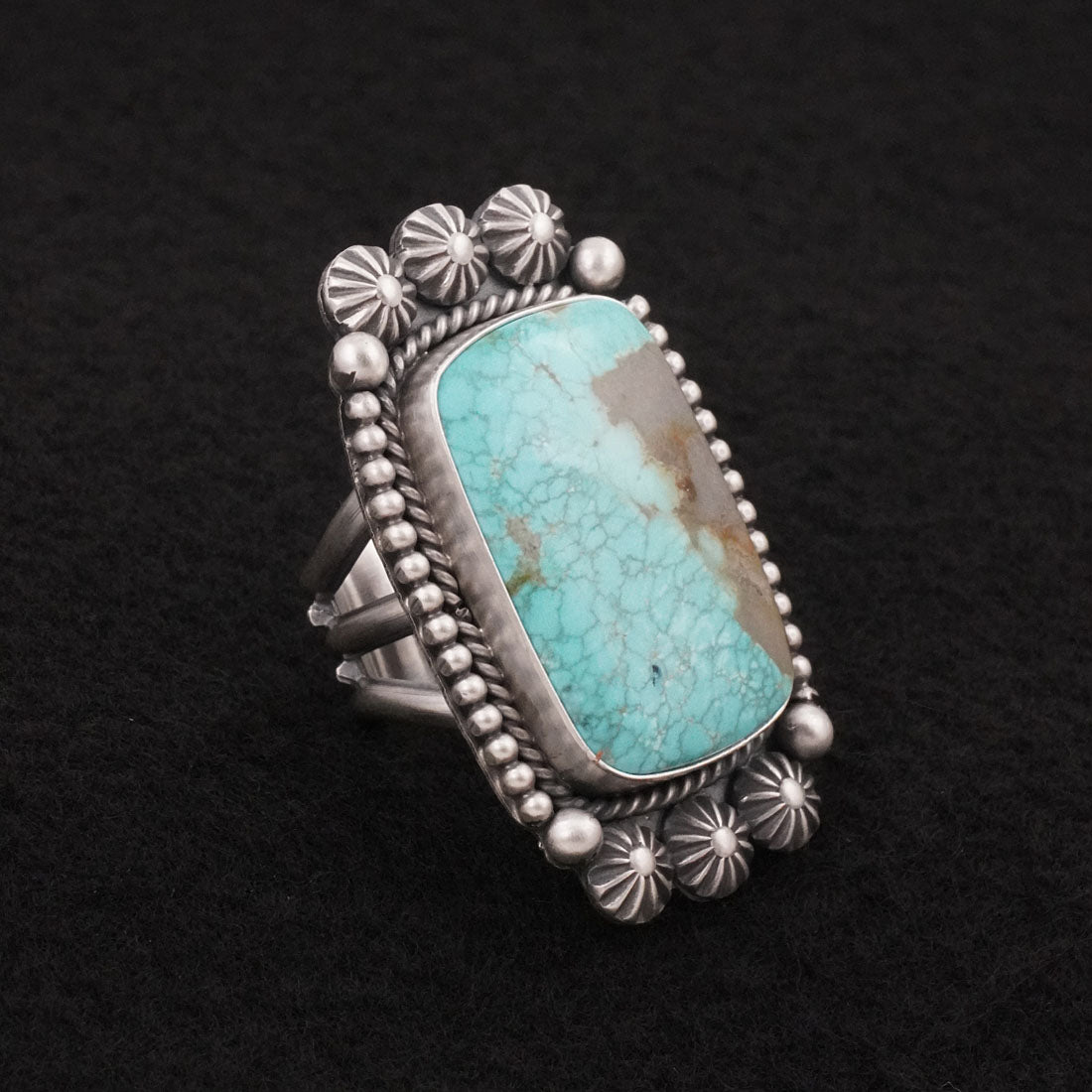Michael Calladitto Turquoise & Sterling Silver Ring Size 7.5