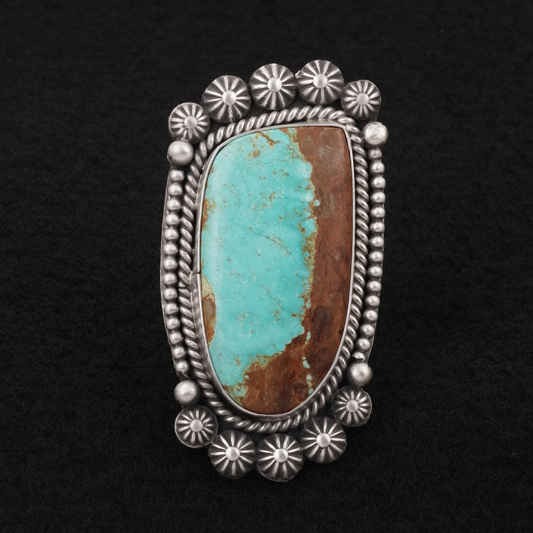 Michael Calladitto Turquoise & Sterling Silver Ring Size 7.5