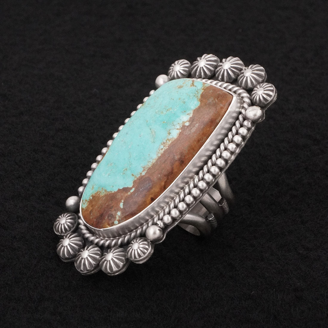 Michael Calladitto Turquoise & Sterling Silver Ring Size 7.5