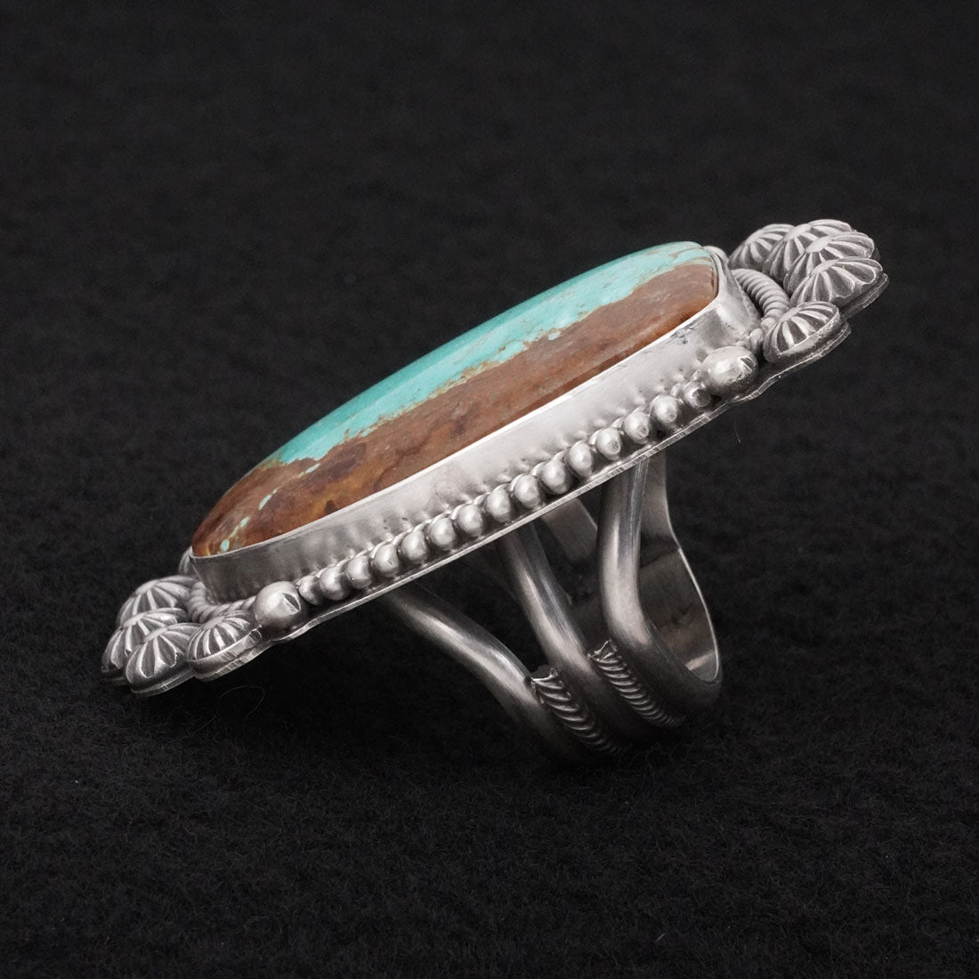Michael Calladitto Turquoise & Sterling Silver Ring Size 7.5