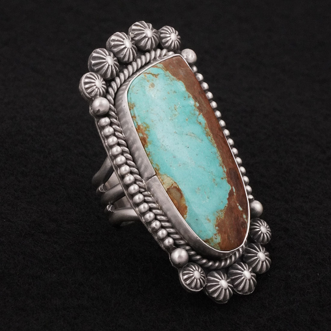 Michael Calladitto Turquoise & Sterling Silver Ring Size 7.5