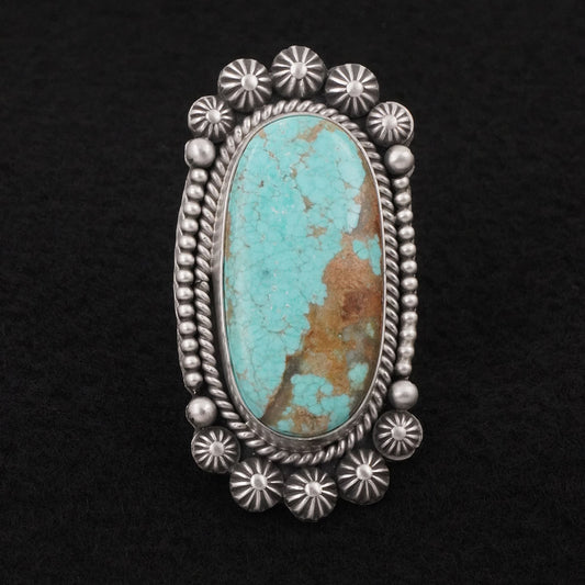 Michael Calladitto Turquoise & Sterling Silver Ring Size 7