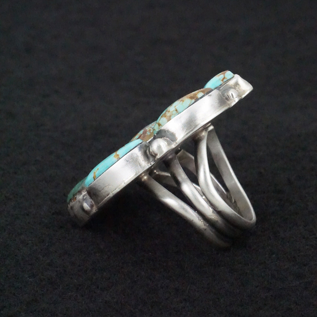 Kathleen Livingston Turquoise & Sterling Silver Ring Size 8.5