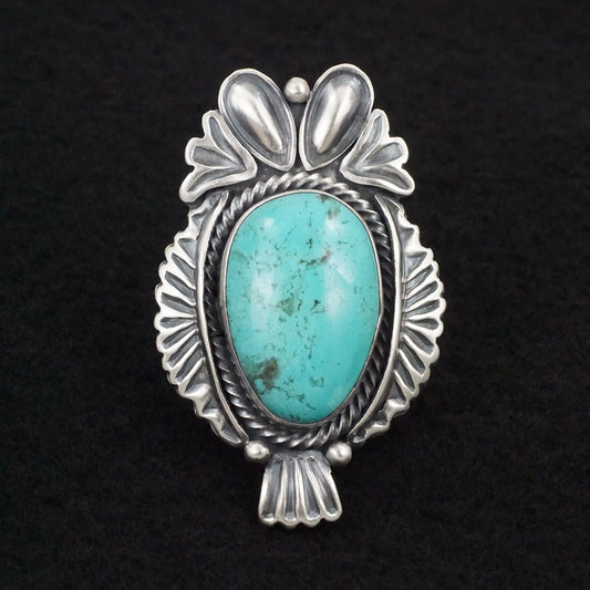 Mark Yazzie Turquoise & Sterling Silver Ring Adjustable