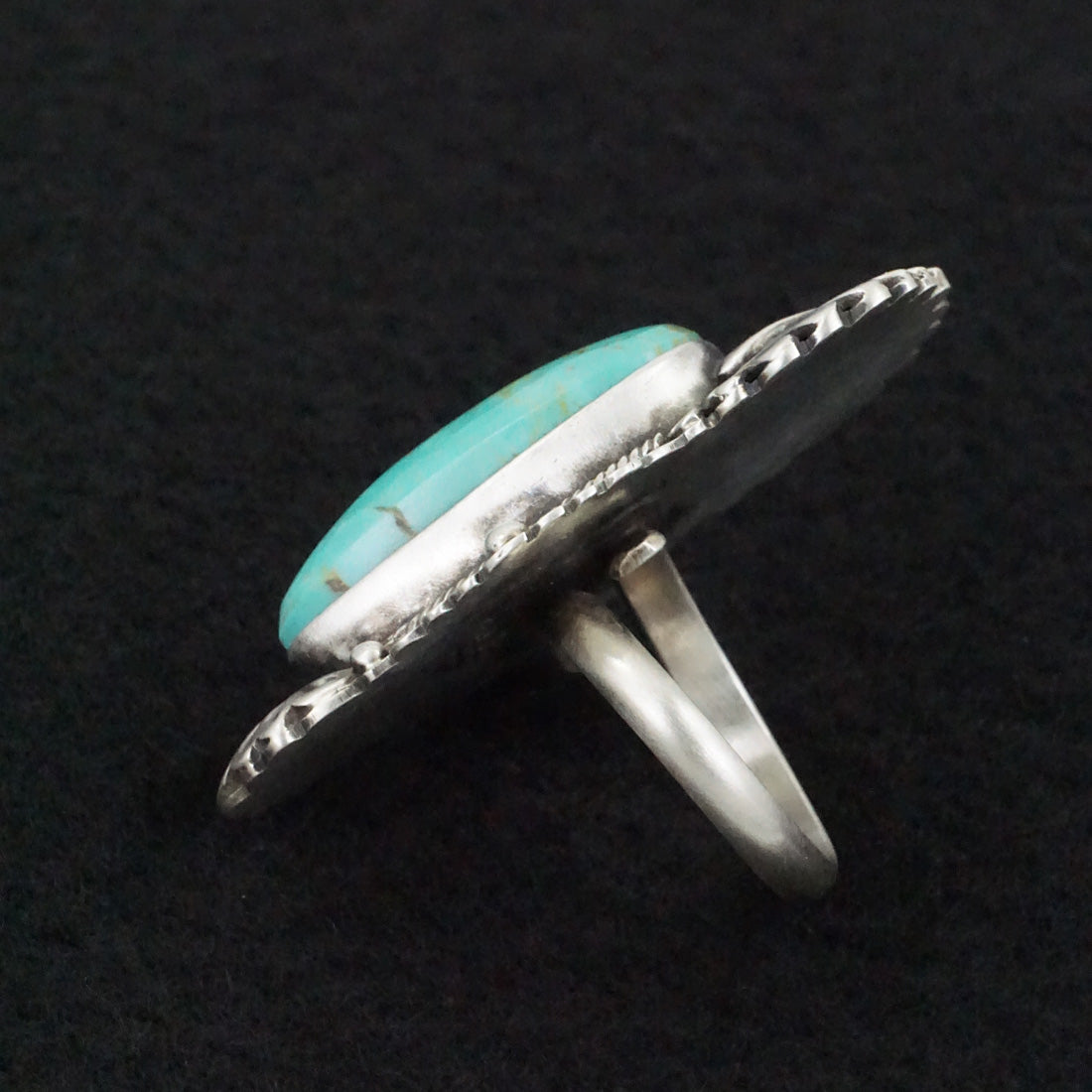 Mark Yazzie Turquoise & Sterling Silver Ring Adjustable