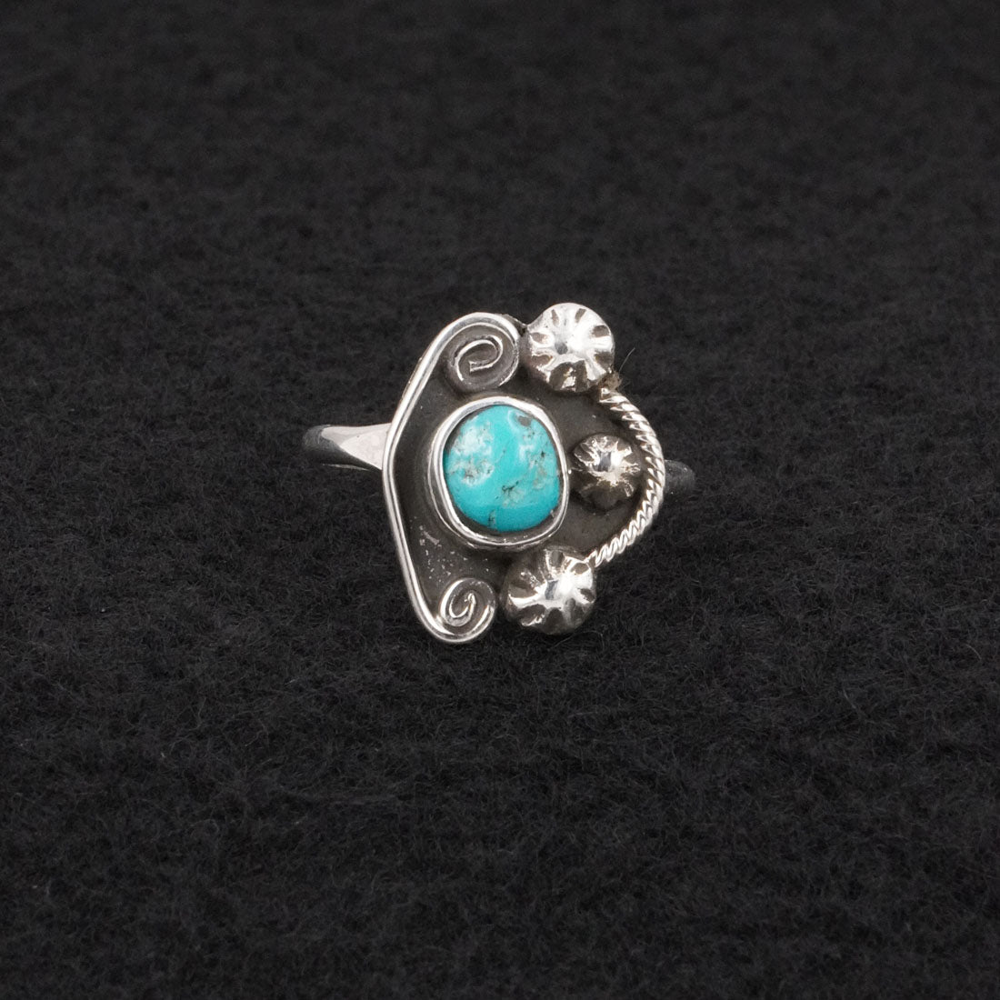 Priscilla Reeder Turquoise & Sterling Silver Ring Size 8