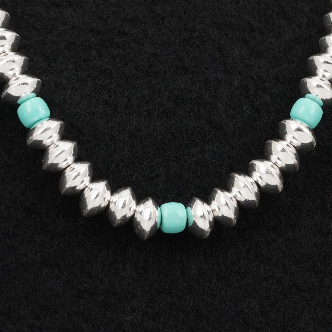 Crystal Haley Turquoise & Sterling Silver Navajo Pearl Necklace 20"