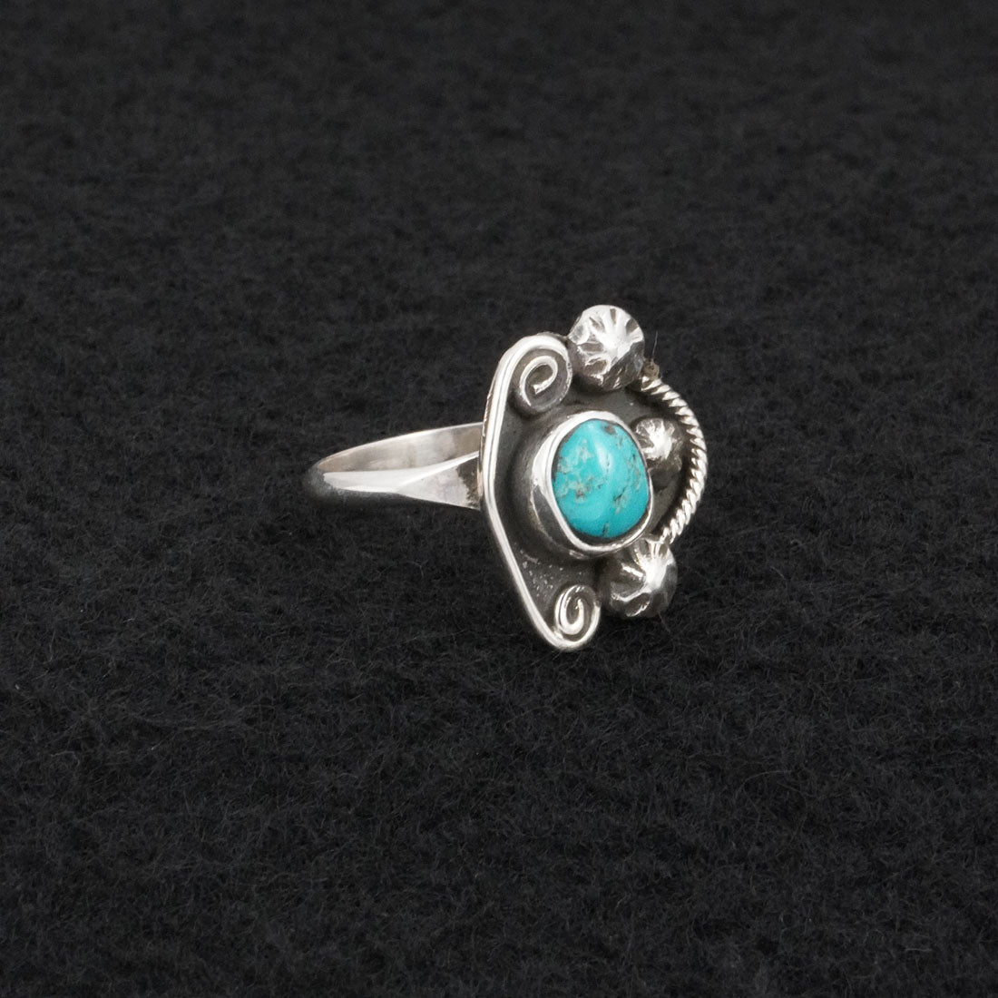 Priscilla Reeder Turquoise & Sterling Silver Ring Size 8
