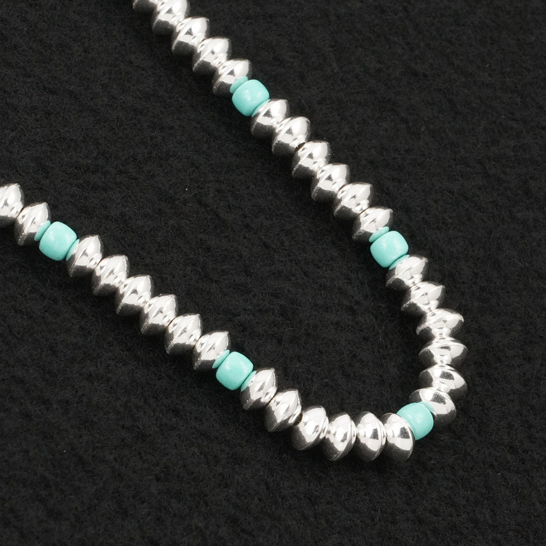 Crystal Haley Turquoise & Sterling Silver Navajo Pearl Necklace 20"