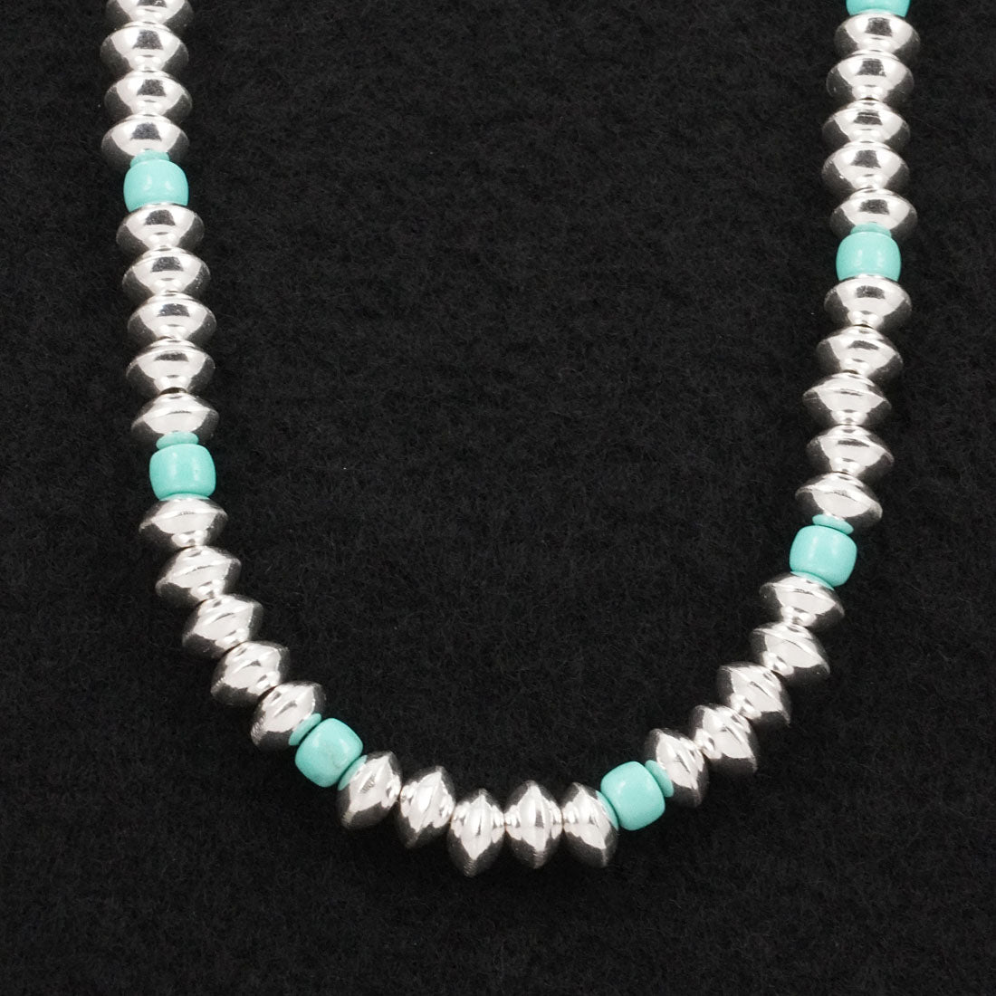 Crystal Haley Turquoise & Sterling Silver Navajo Pearl Necklace 20"