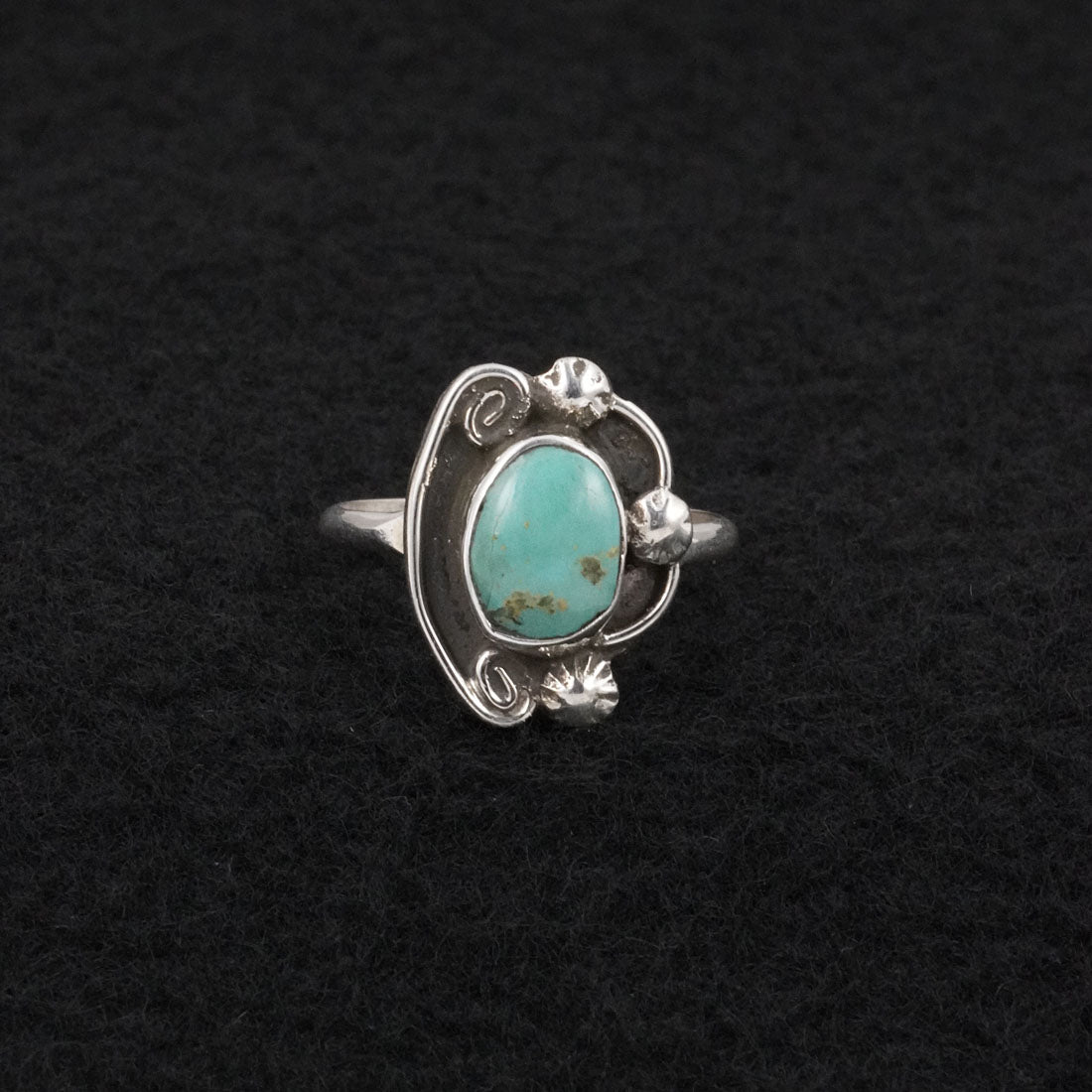 Priscilla Reeder Turquoise & Sterling Silver Ring Size 7.5