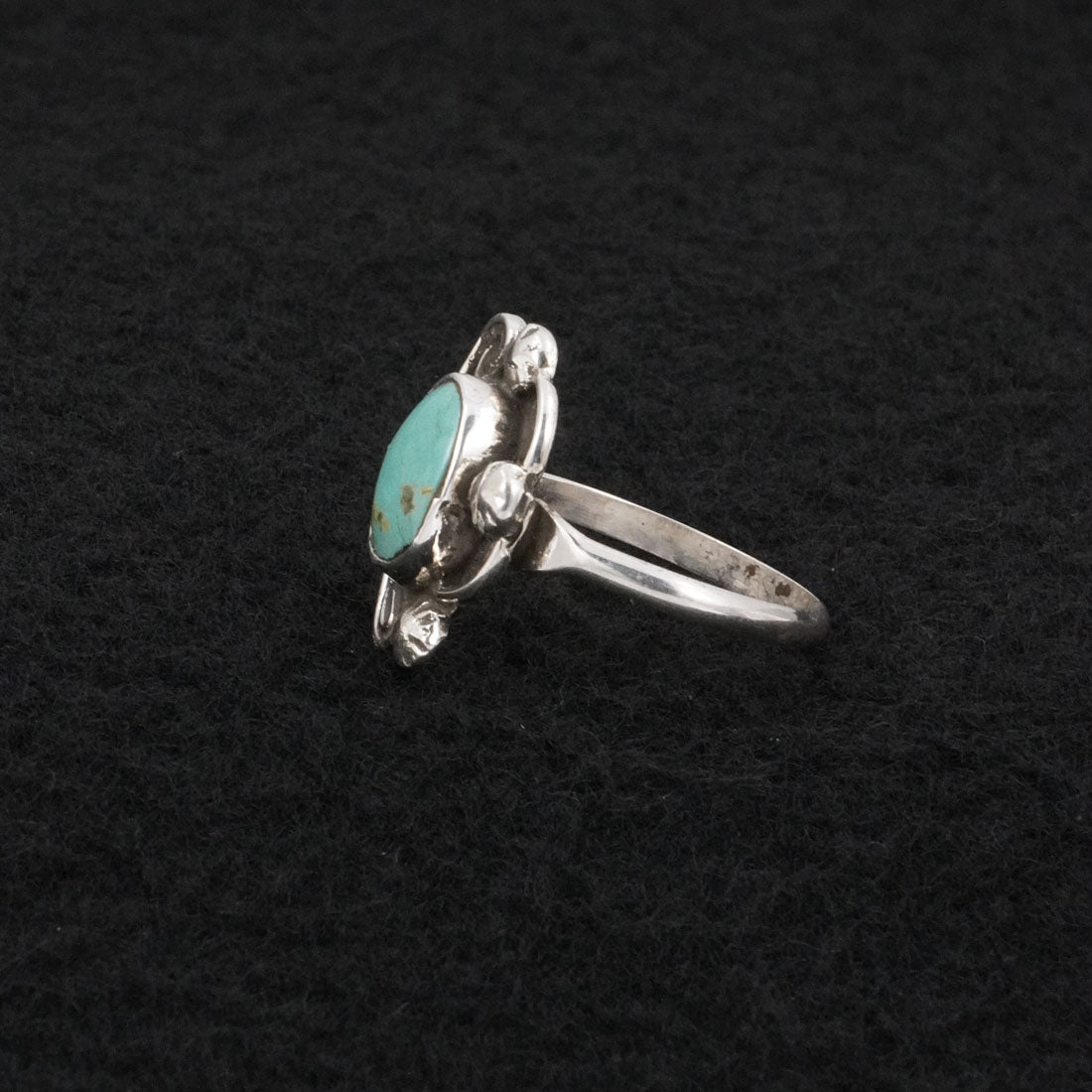 Priscilla Reeder Turquoise & Sterling Silver Ring Size 7.5