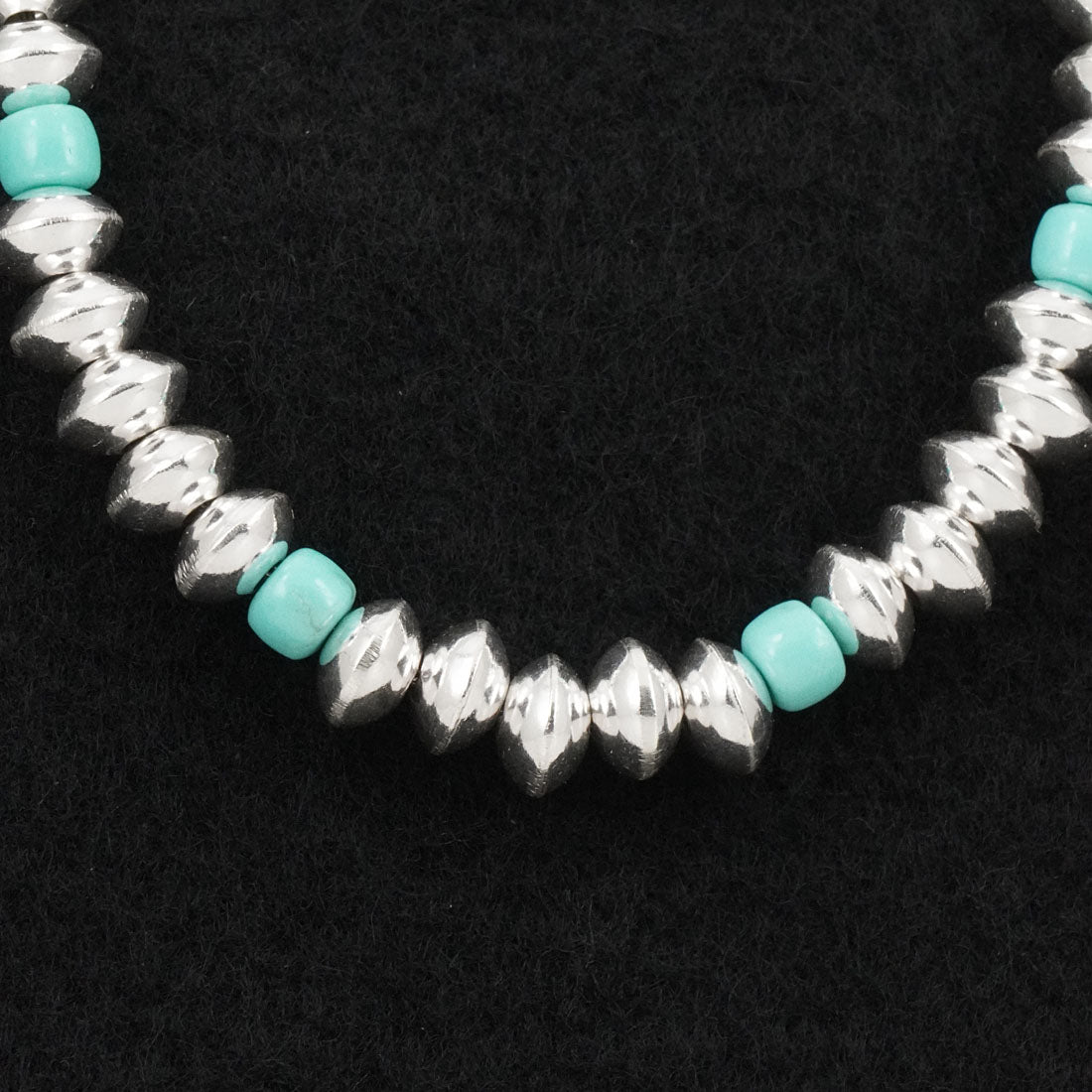 Crystal Haley Turquoise & Sterling Silver Navajo Pearl Necklace 20"
