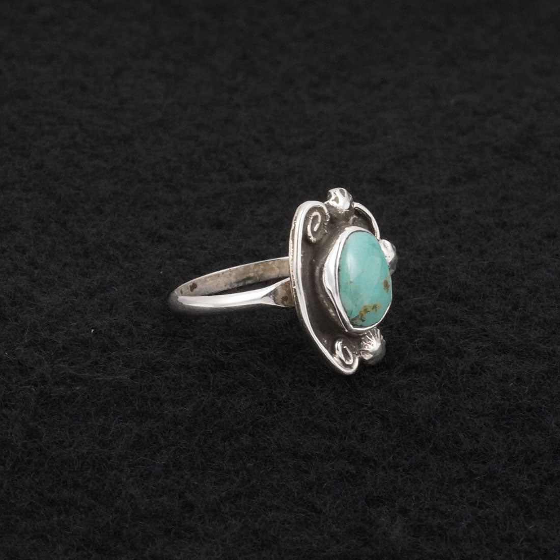 Priscilla Reeder Turquoise & Sterling Silver Ring Size 7.5