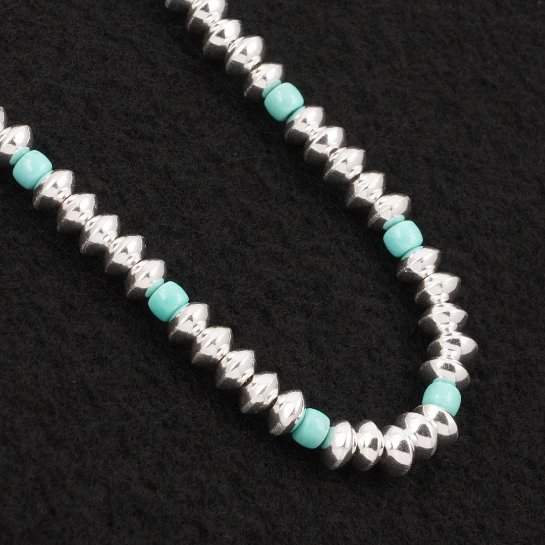Crystal Haley Turquoise & Sterling Silver Navajo Pearl Necklace 20"