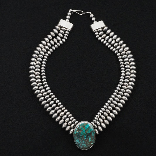 Alice Johnson, Bryannen Halwood Turquoise & Sterling Silver Navajo Pearl Necklace