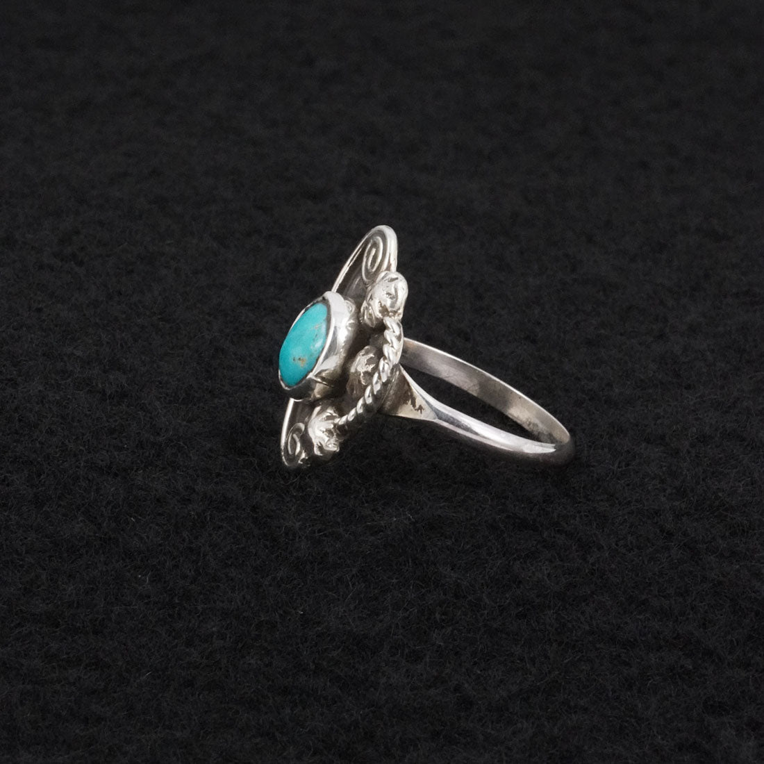 Priscilla Reeder Turquoise & Sterling Silver Ring Size 7.5