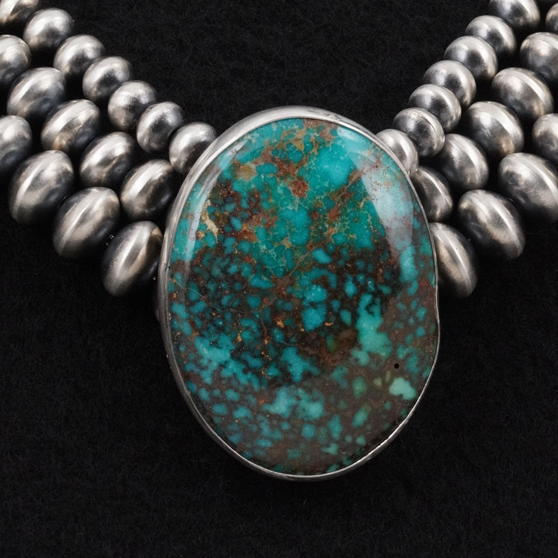 Alice Johnson, Bryannen Halwood Turquoise & Sterling Silver Navajo Pearl Necklace