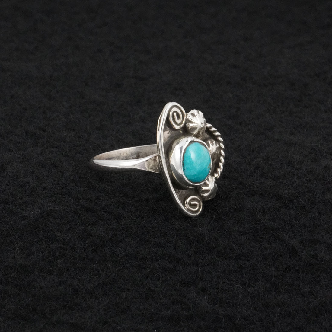 Priscilla Reeder Turquoise & Sterling Silver Ring Size 7.5