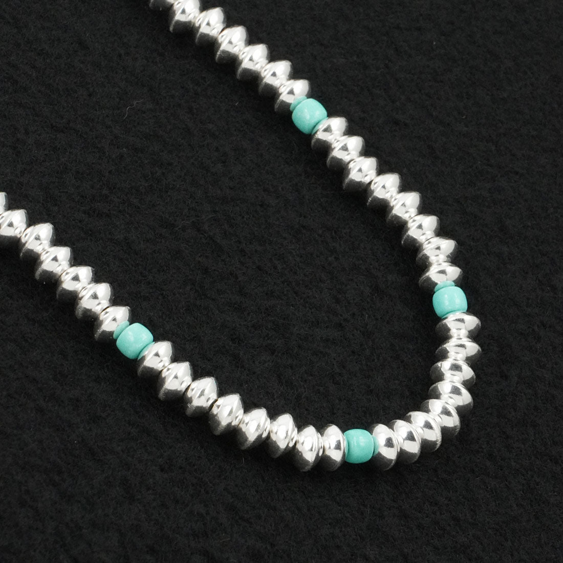 Crystal Haley Turquoise & Sterling Silver Navajo Pearl Necklace 22"