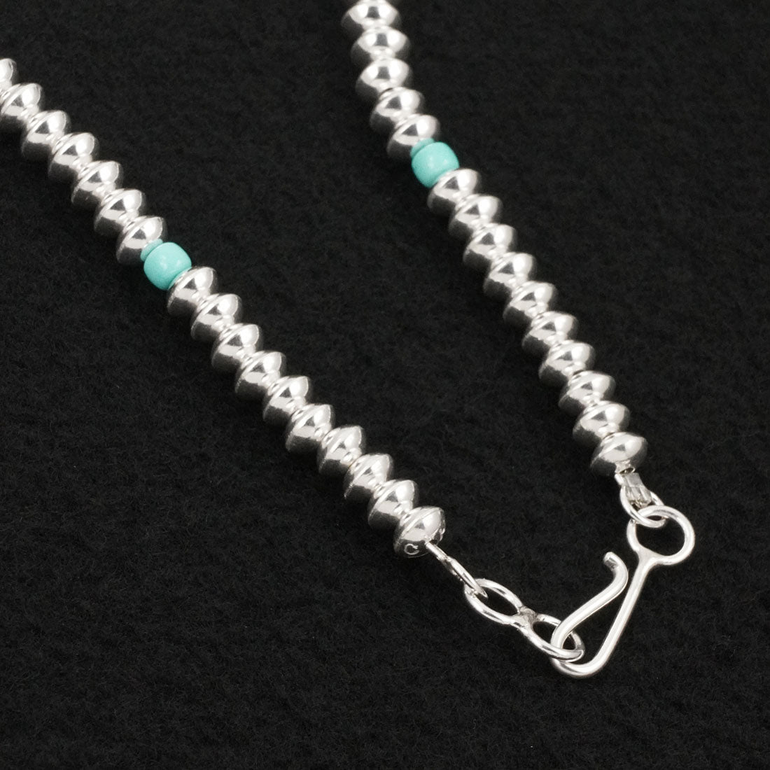 Crystal Haley Turquoise & Sterling Silver Navajo Pearl Necklace 22"