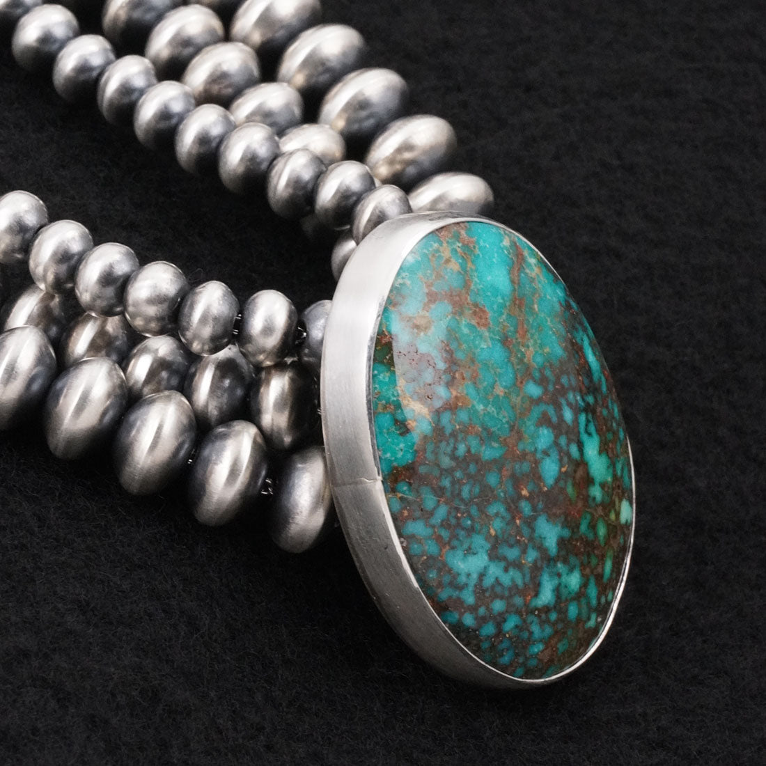 Alice Johnson, Bryannen Halwood Turquoise & Sterling Silver Navajo Pearl Necklace