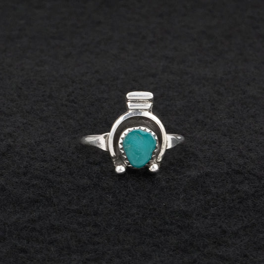 Priscilla Reeder Turquoise & Sterling Silver Ring Size 10