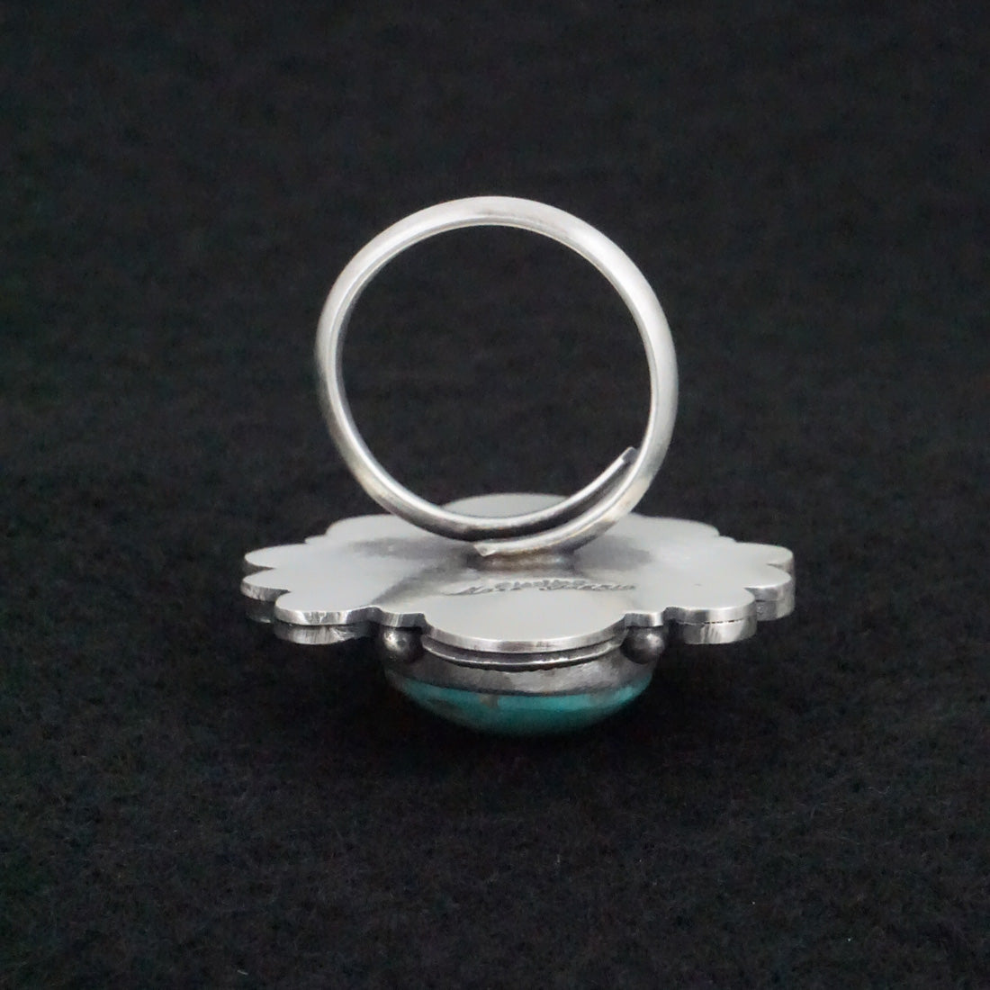 Mark Yazzie Turquoise & Sterling Silver Ring Adjustable