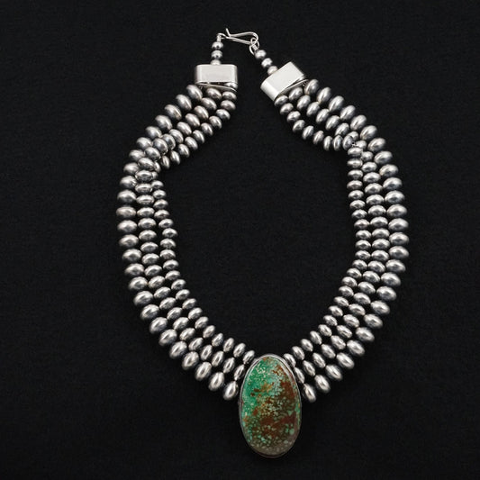 Alice Johnson, Bryannen Halwood Turquoise & Sterling Silver Navajo Pearl Necklace