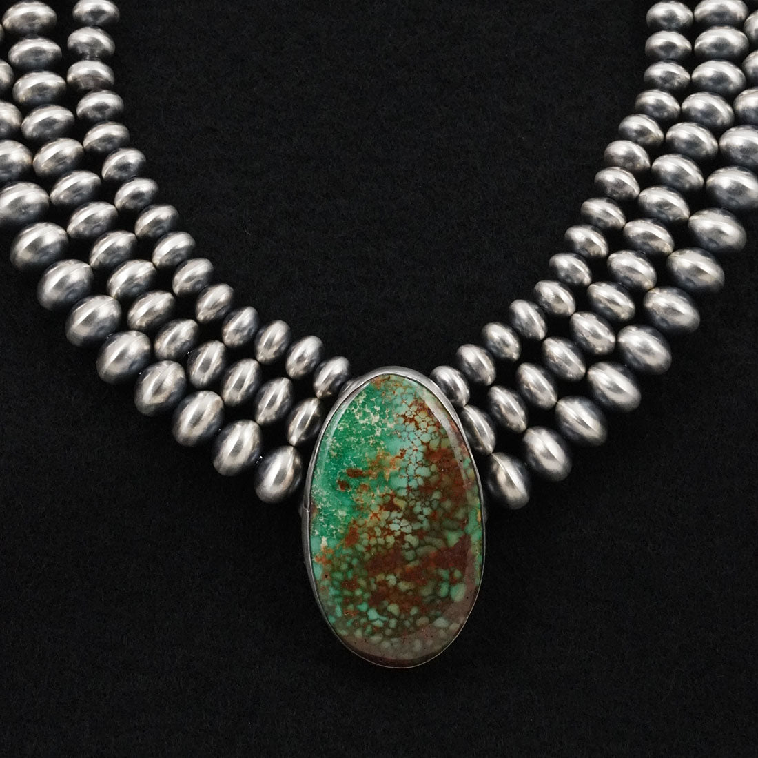Alice Johnson, Bryannen Halwood Turquoise & Sterling Silver Navajo Pearl Necklace