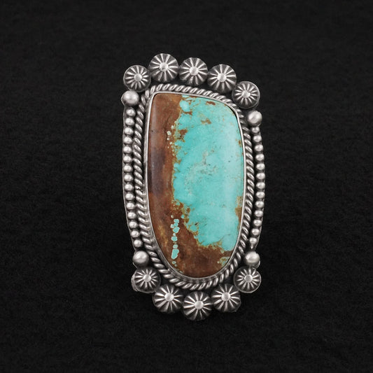Michael Calladitto Turquoise & Sterling Silver Ring Size 7.5